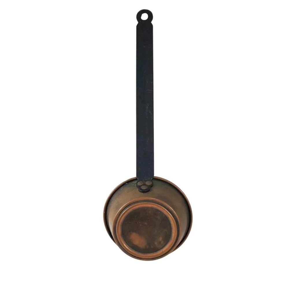 3‎ Vintage Copper & Brass Primitive Hanging Long Handle Skillet Dipper Strainer